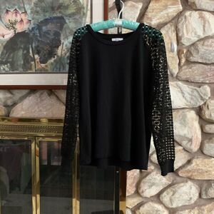 Maette by stella dot lace sleeve pullover.